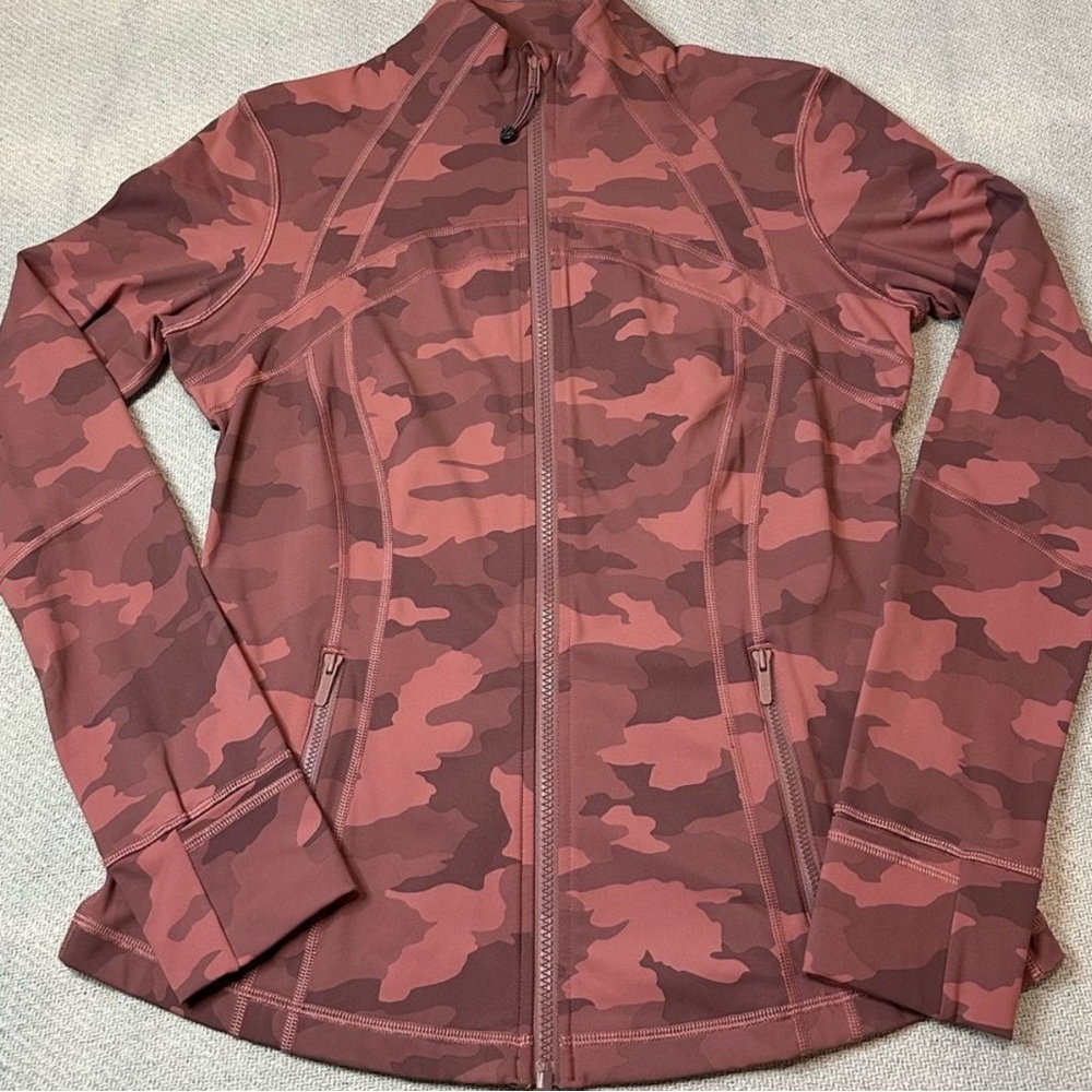 Lululemon Define Jacket Size 10 Camo Brier Rose Pink Full Zip Nulux Rare